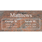 Headstone -cemetery Grave Flat Marker 24x12x4  Includes Engraving- Multi Red
