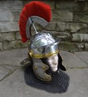 New Medieval Replica Roman Centurion Steel Helmet   Lining   Plume   Coif