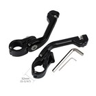 1-1 4  32mm Gloss Black Long Angled Adjustable Highway Peg Mount Kit For Harley