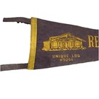 Vintage Redwood Highway California Felt Pennant Unique Log House 27    Rare Item