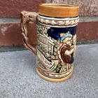 Hand Painted Antique Stein Men Drinking