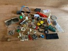 Gramps Vintage Junk Drawer Lot Toys Tools Hardware Religious Coins Whistle Etc