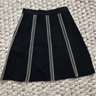 Sandro Womens Eudine A Line Mini Skirt Black White Striped Pull On Stretch 0