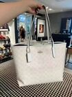 Coach Women Signature City Tote  Chalk glacierwhite  5696   350