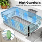 Toolf Dish Drying Rack  Dish Racks For Kitchen Counter  Stainless Steel Sink    