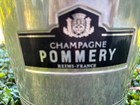 Pommery Champagne-france ice Bucket aluminum-8  Tall W handles-made In France