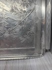 Vtg Aluminum Arthur Armour 14  Japanese Pinecone Landscape Mountain Scene Tray