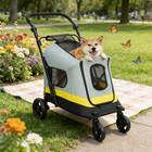 Extra Large Pet Stroller Dog Pram Carrier Cat Travel Foldable With Rain Cover