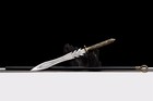Handmade Chinese Double Edged Spear 65 Manganese Steel Blade Sword  detachable