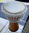 8 5  Djembe Drum With Custom Hemp Strap - Good Sounding Used Drum