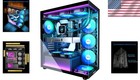 Mid Tower Pc Case Metal Tempered Glass Rgb Fans Support Atx Micro Atx Mini Itx