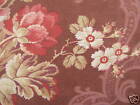 Fabric Antique French Floral Rococo Design Roses   Flowers 1 4 Yards Dark Ground