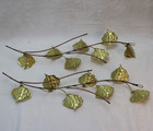 Vintage Home Interiors Brass   Copper Wall Leaves Leaf Stems 18  2 Pc Set Mcm