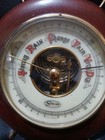 Vintage Stellar Barometer West Germany Wooden Metal Ship s Wheel Metal Face Old