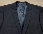 Vintage Ralph Lauren Navy Blue Pinstripe 3pc Wool Pant Suit 42r 35x31 Formal
