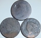 11 Different Cull Large Cent Penny Coins Classic  Matron Head Braided Hair Lot 1