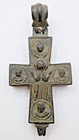 Large Byzantine Bronze Reliquary Pendant Cross    Circa 10th-12th Century A d 