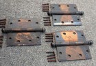 3pc Set 5 x5  Antique Vintage Old Copper Steel Exterior Entry Door Hinges Ball