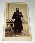 Rare Antique Id d Civil War Gent  James Babcock   Top Hat  New York Cdv Photo 