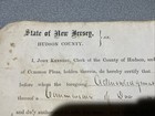 1871 Document Stamped New Jersey Hudson County Signed Clerk Named John Kennedy