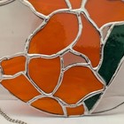 Vintage Stained Glass Round Sun Catcher Flower 7 5 Inches Unmarked