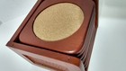 Vtg Julie Pomerantz Mid Century Modern  Wood   Cork Coasters W Stand  Set