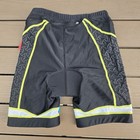 Tyr Womens 6  Competitor Tri Triathlon Padded Shorts Black yellow blue Sz M New