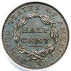 1835 C-2 Anacs Ms 60 Bn Classic Head Half Cent Coin 1 2c