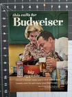 1963 Budweiser Original Vintage Advertisement Couple Cooking Beer Print Ad