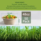 48-ounce Disposable Bowl - Durable Compostable Bowl - Microwave Safe   50-pack 