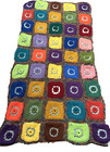 Vntg Crochet 3d Flower Afghan Granny Square Blanket Throw Multi-color 61  X 33 