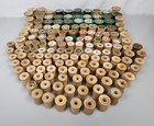 Lot Of 149  Vintage Sewing Wooden Spools Coats And Clark  Star W label Green
