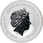 2019-p Tuvalu  1 Homer Simpson D oh  Donut 1 Oz  9999 Fine Silver Bu Coin