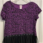 Xhilaration Purple Black Cotton Sheer Ruffle Panels Stretch Dress Girls Size Xl