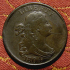 1804 Draped Bust Half Cent  Vf      Spiked Chin  Nice Surfaces  Details   Toning