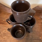 Vintage Brown Plastic Mugs Set Of 4 