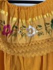Authentic Mexican Boho Top Embroidered Floral Blouse Women   s L xl Off-shoulder