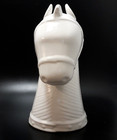 2008 White Ceramic Horse Head Statue Figurine Chess Knight Decor 9 25  Tall