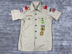 Vintage Boy Scouts Of America Bsa Shirt Boys 16 Patches  Pins  Webelos  Etc
