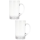  Set Of 2 Transparent Beer Mug Mugs With Handles Clear Drinking Cup