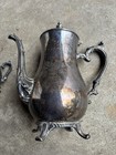Vintage Wm Roger   s Silver Plate Unpolished Tea Pot And Cup Set