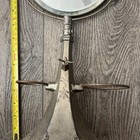 Vintage Antique Brass Grooming Shaving Barber Mirror Stand 17    Tall 