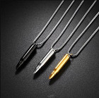 Stainless Steel Bullet Shape Cremation Urn Necklace For Ashes Memorial Keepsake 