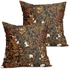 Burnt Orange Plant Pillow Covers 18  X 18   pack Of 2  Ns-fern-plant-orange