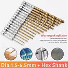 32pc 1 4   Hex Shank Titanium Coated Steel Drill Bit Set Metal Wood Quick Change