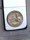Star-1 High Polish Chrome Lighter W  Uncirc  Bicentennial Quarter - 1776-1976