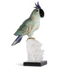Hand Carved Semi Precious Stone Cockatoo Bird Sculpture Peru Figurine Mineral