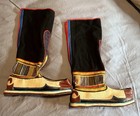 Vintage Mongolian Tibetan Tribal Handmade Wool Felt Leather Snow Boots M11 w13