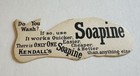 Antique Die Cut Whale Trade Card Soapine Did It Washing Soap Sailor Ephemera Vtc