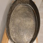 Castilian Imports Vintage Solid Brass Decorated Table Tray 27 x 16    X 6    Heavy 